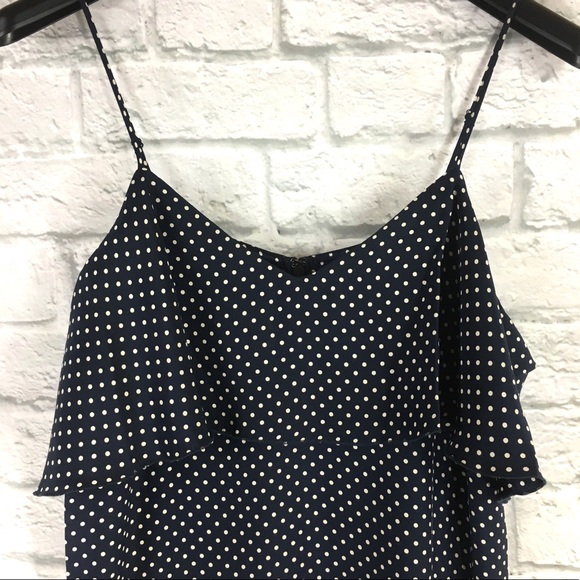 ATM NWT Silk Polka Dot Flounce Strappy Dress Sz L - Picture 8 of 8